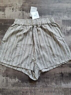 Salty Blue Womens Pull-On High Waist Shorts Size Large NWT Made In Greece